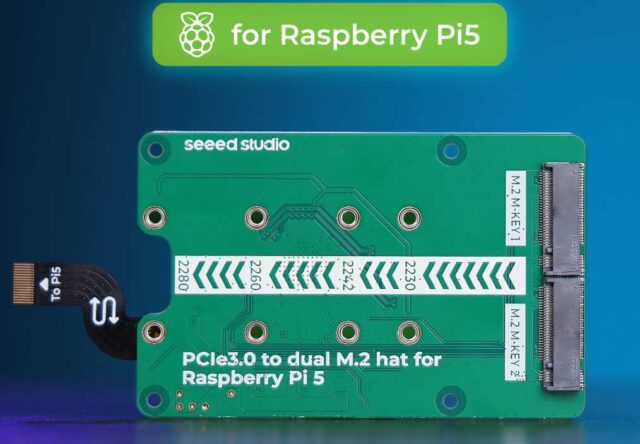 PCIe3.0 Switch to dual M.2 hat for Raspberry Pi 5