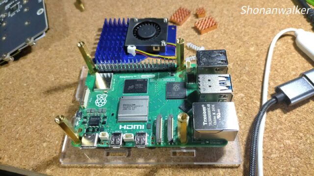 取り付け前のRaspi5-NVMe16GBの基盤