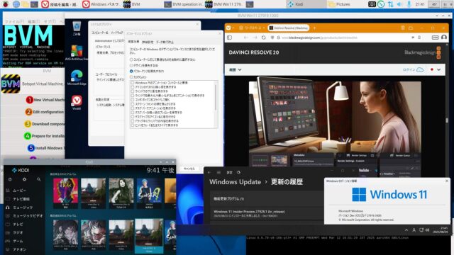 仮想BVM Windows11 build 27919.1000のパフォーマンスオプション