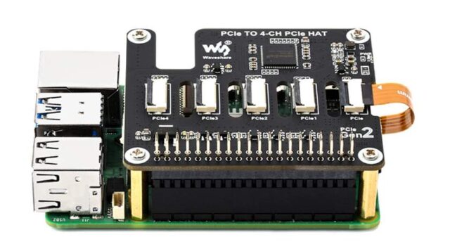 Waveshare 4-Ch PCIe FFC Adapter Board