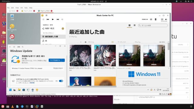 今buildupする必要もないVMware Canary版 build 27928.1