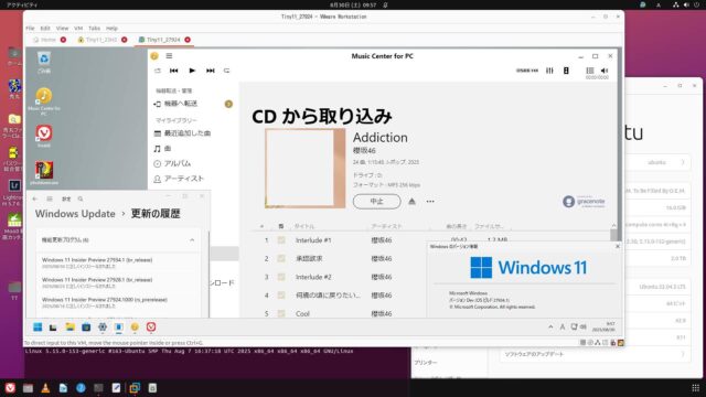 x64 VMware Canary版 build 27934.1 とupされても