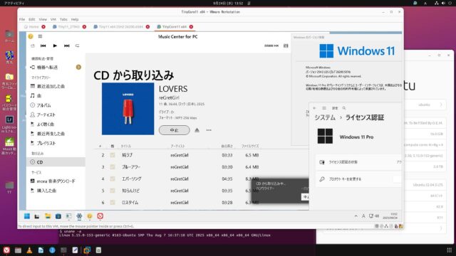 x64 VMware：TinyCore11 Windows 25H2 26200.5074