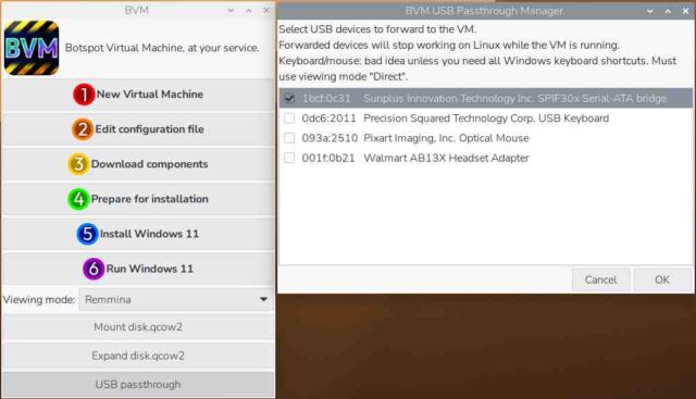 BVMによるUSB-passthroughの実装